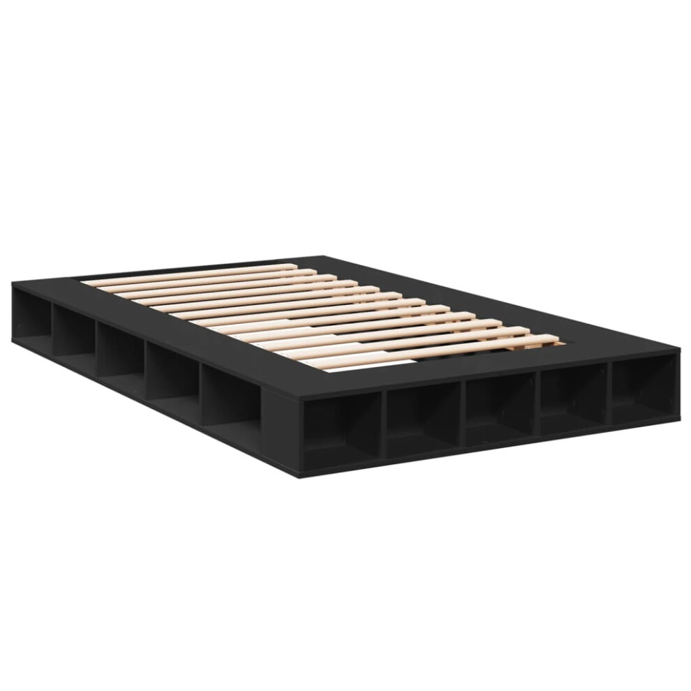 (black, 135 x 190 cm) vidaXL Bed Frame Home Bed Base Brown Oak 180x200 cm Super King Engineered Wood