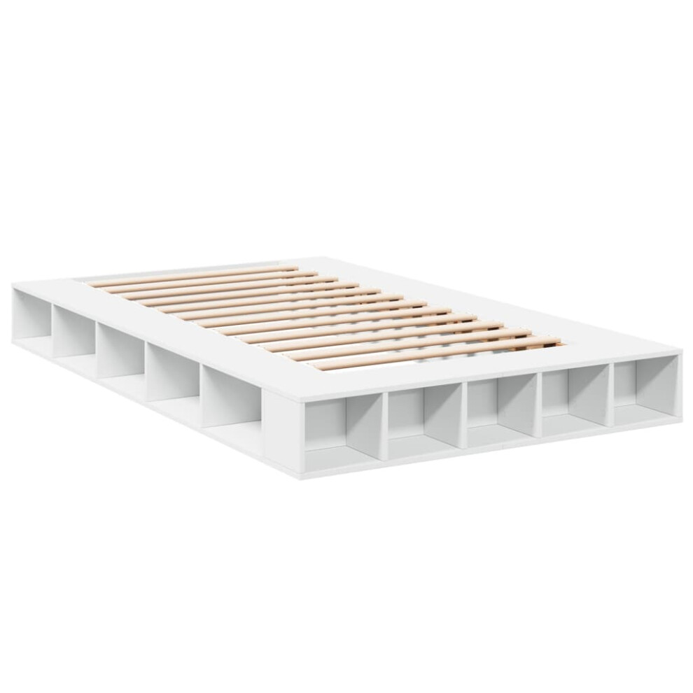 (white, 120 x 190 cm) vidaXL Bed Frame Home Bed Base Brown Oak 180x200 cm Super King Engineered Wood