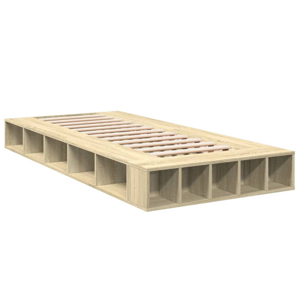 (sonoma oak, 100 x 200 cm) vidaXL Bed Frame Home Bed Base Brown Oak 180x200 cm Super King Engineered Wood