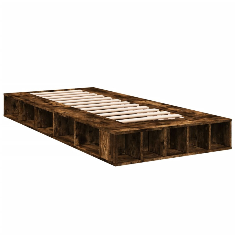 Vidaxl (Smoked Oak, 100 X 200 Cm) Bed Frame Home Bed Base Brown Oak 180X200 Cm Super King Engineered Wood