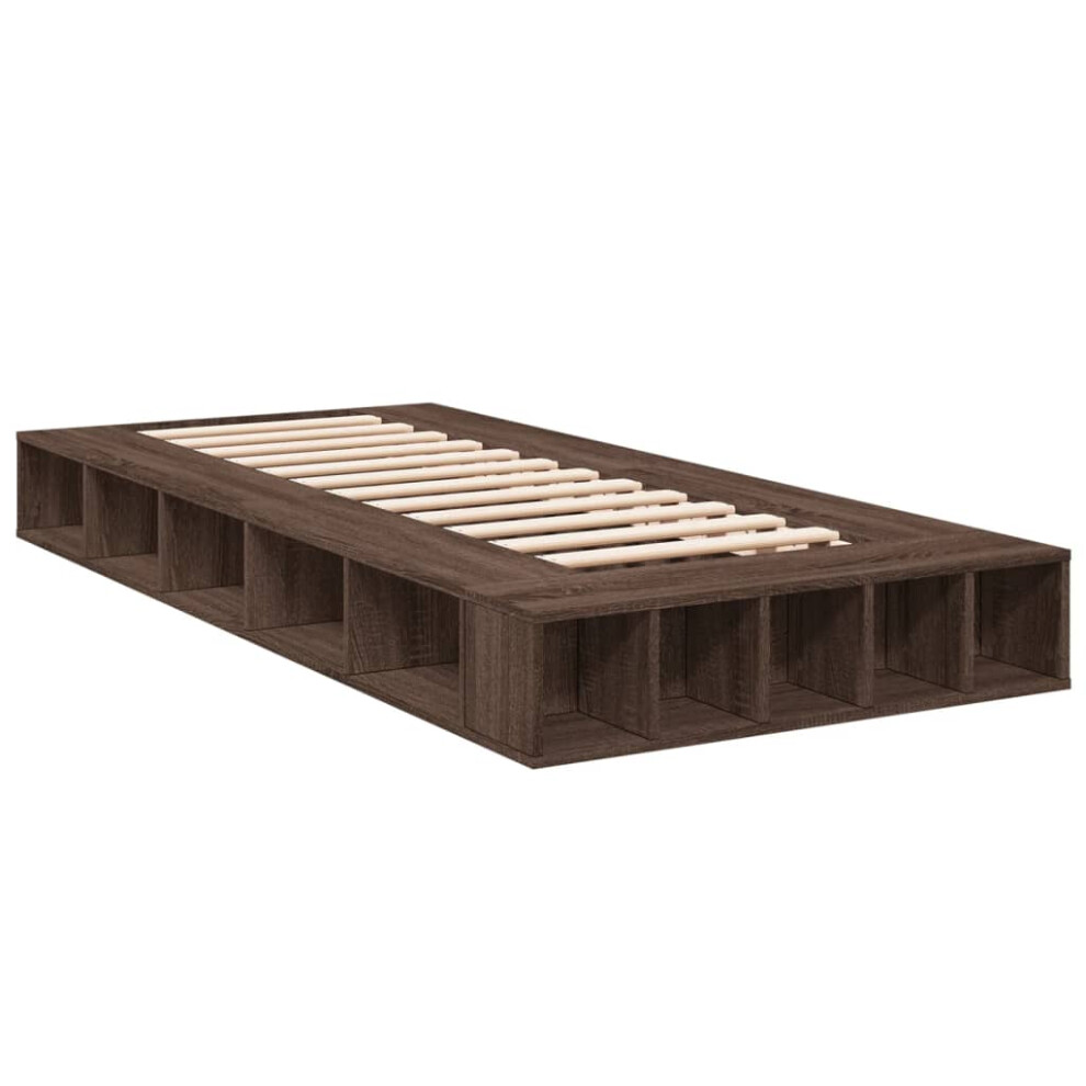 (brown oak, 100 x 200 cm) vidaXL Bed Frame Home Bed Base Brown Oak 180x200 cm Super King Engineered Wood