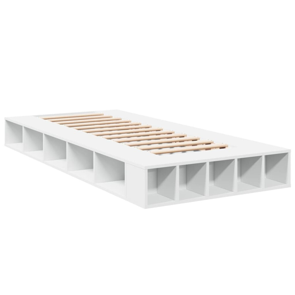 Vidaxl (White, 90 X 190 Cm) Bed Frame Home Bed Base Brown Oak 180X200 Cm Super King Engineered Wood