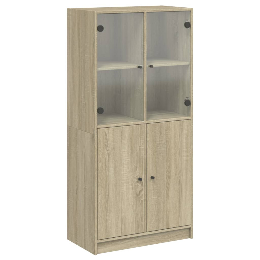 vidaXL Highboard with Doors Sideboard Side Cabinet Sonoma Oak Engineered Wood