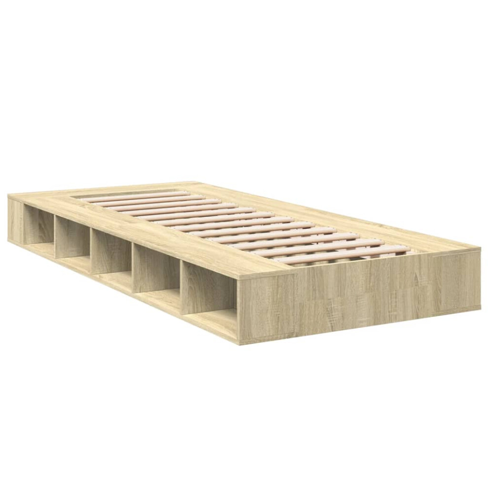 (sonoma oak, 75 x 190 cm) vidaXL Bed Frame Home Bed Base Brown Oak 180x200 cm Super King Engineered Wood