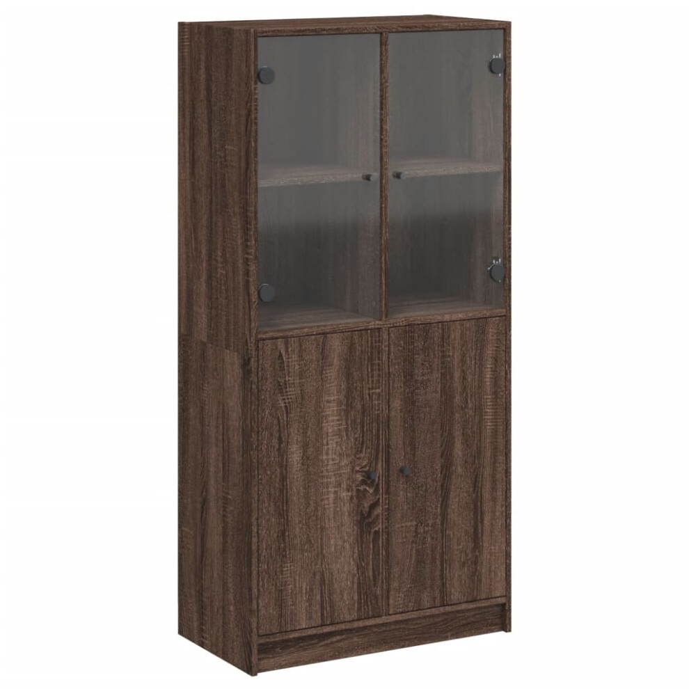 vidaXL Highboard with Doors Sideboard Side Cabinet Brown Oak Engineered Wood