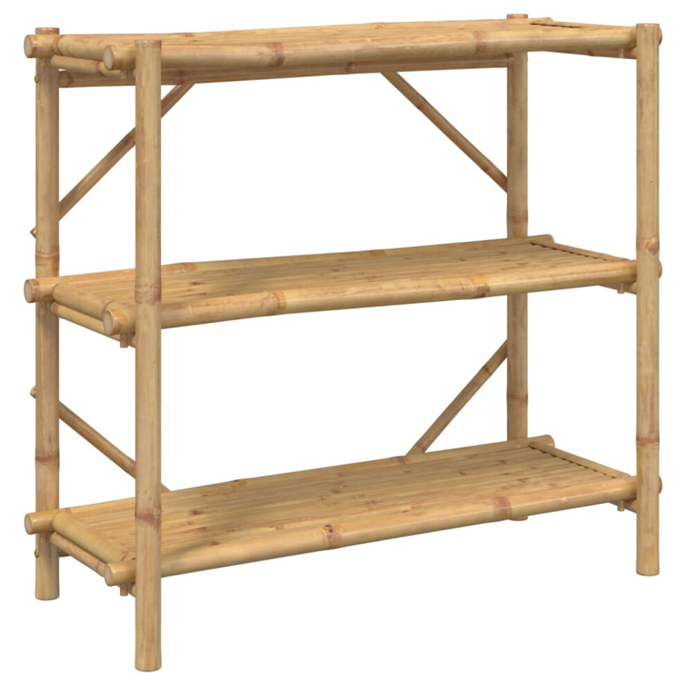 vidaXL 3-Layer Shelf Displaying Storage Shelf Organiser Storage Rack Bamboo