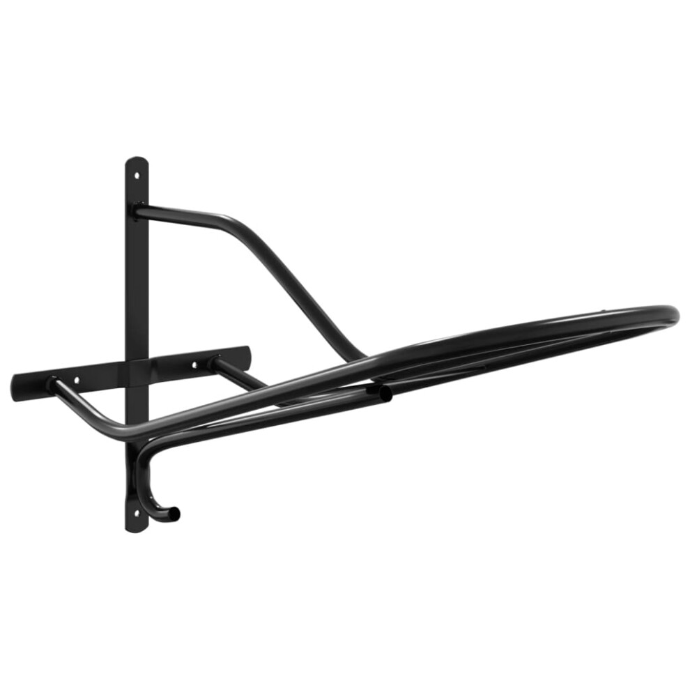 vidaXL Saddle Rack Wall Mounted Saddle Stand Horse Saddle Pad Rack Black Iron