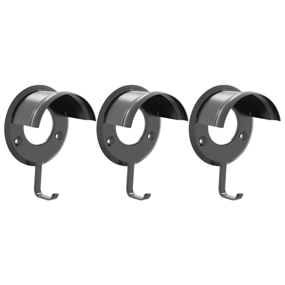 Vidaxl Bridle Racks 3 Pcs Wall Mounted Saddle Rack Saddle Stand Black Iron
