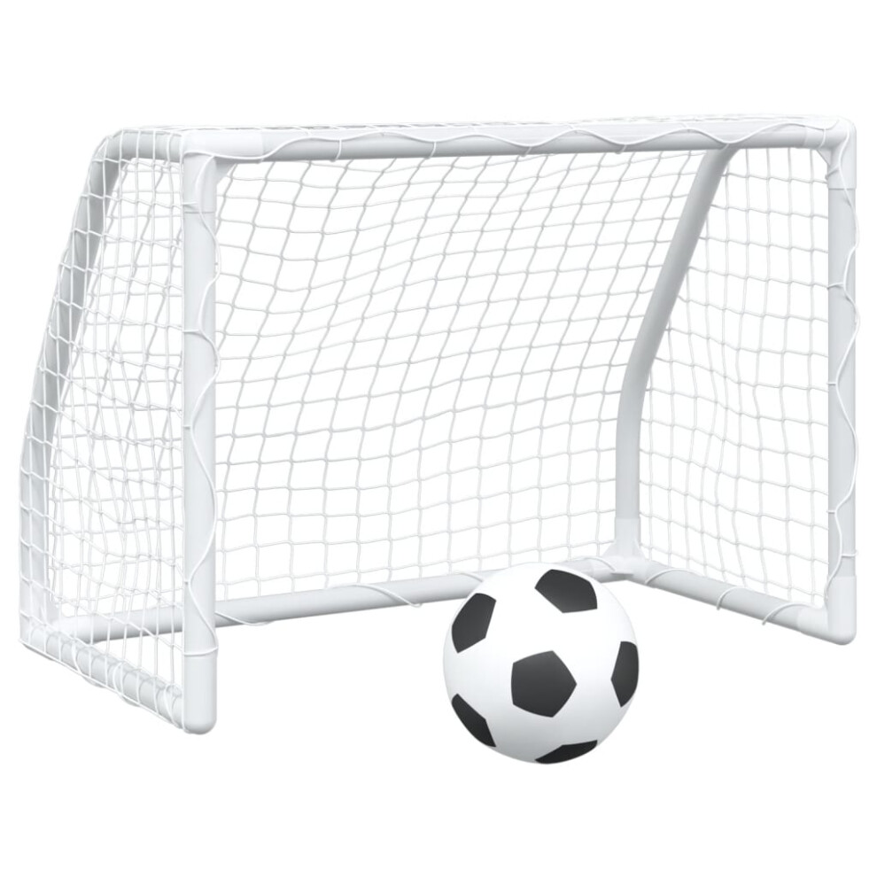 vidaXL Kids' Football Goals Garden Football Net 2 pcs with Ball White Metal