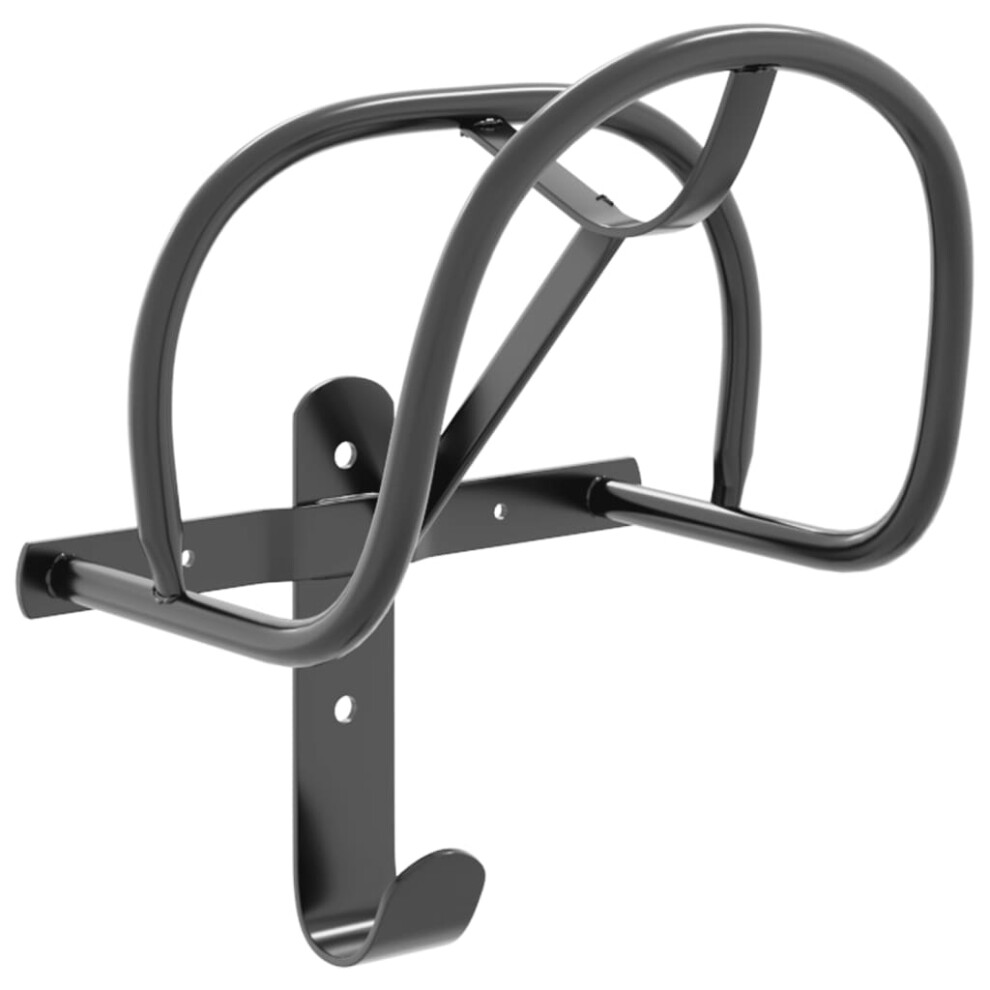 vidaXL Bridle Rack Wall Mounted Saddle Rack Saddle Stand Holder Black Iron