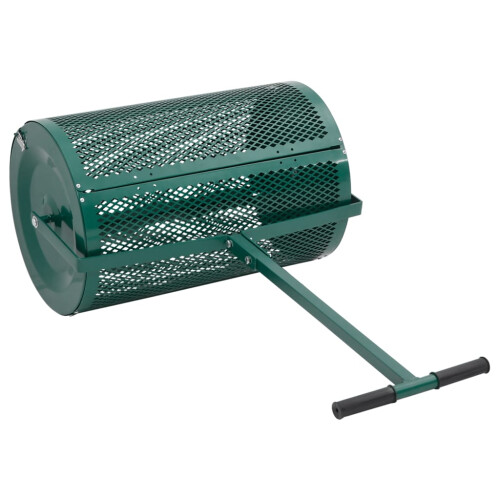 VidaXL vidaXL Compost Spreader Moss Spreader Manure Spreaders Roller Green Steel 2