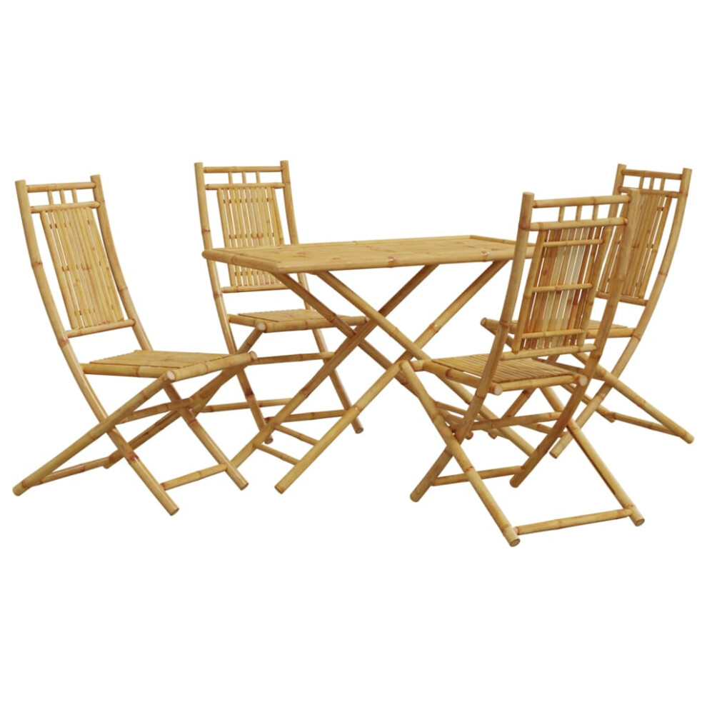 Vidaxl Garden Dining Set 5 Piece Outdoor Dining Table And Chair Set Bamboo