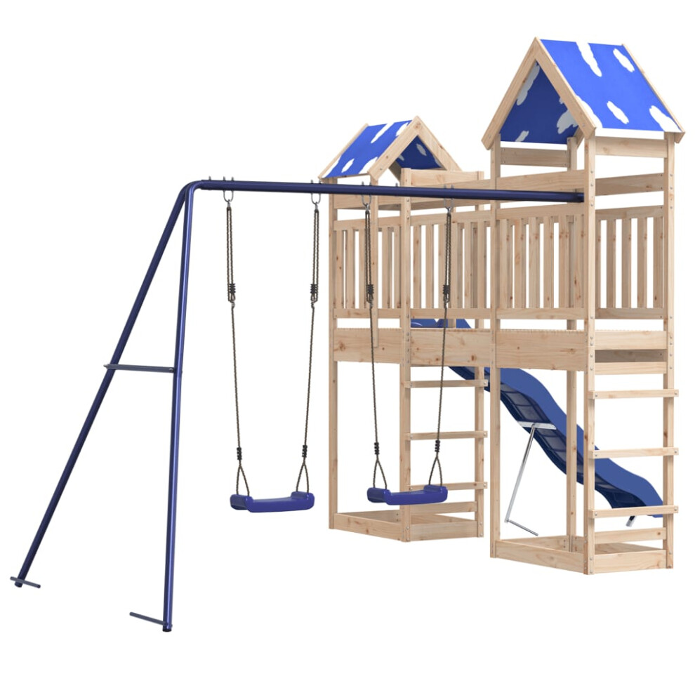 vidaXL Outdoor Playset Garden Playhouse Playground Equipment Solid Wood Pine