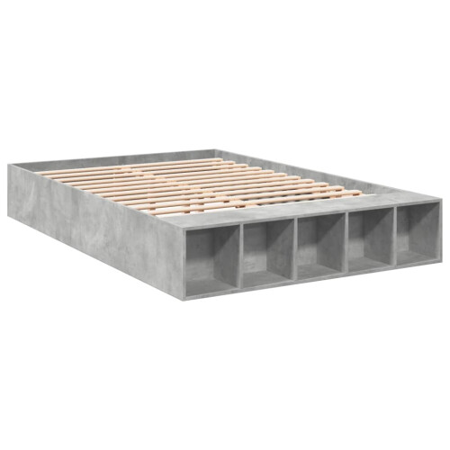 VidaXL vidaXL Bed Frame Bed Concrete Grey 120x190 cm Small Double Engineered Wood