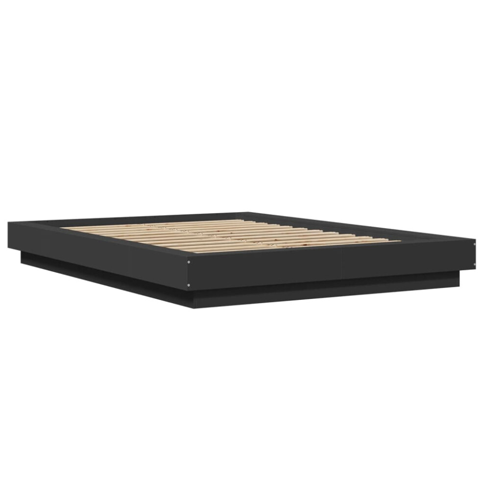 (black, 120 x 200 cm) vidaXL Bed Frame and LED Lights Bed Base Mattress Foundation Engineered Wood