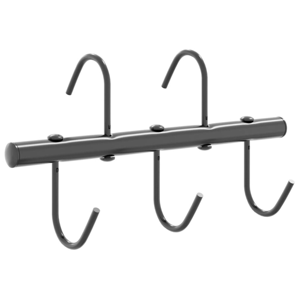 Vidaxl Bridle Hanger With 5 Swivel Hooks Saddle Rack Saddle Stand Black Steel