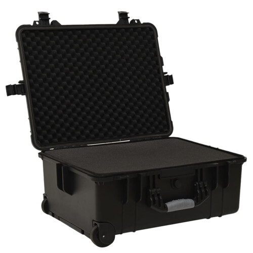 VidaXL vidaXL Wheeled Flight Case Black 58x45x27 cm PP Tool Box Protective Hard Case 2