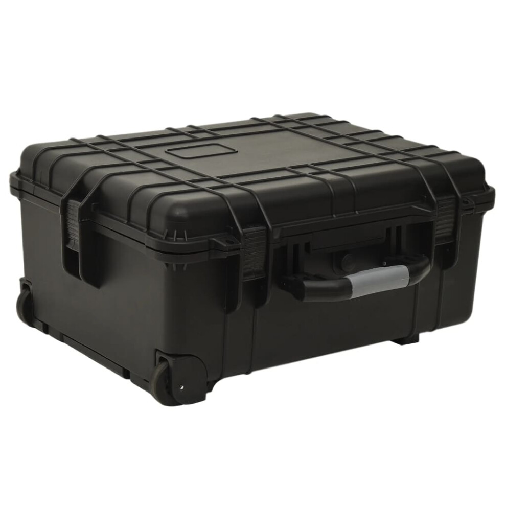 vidaXL Wheeled Flight Case Black 58x45x27 cm PP Tool Box Protective Hard Case