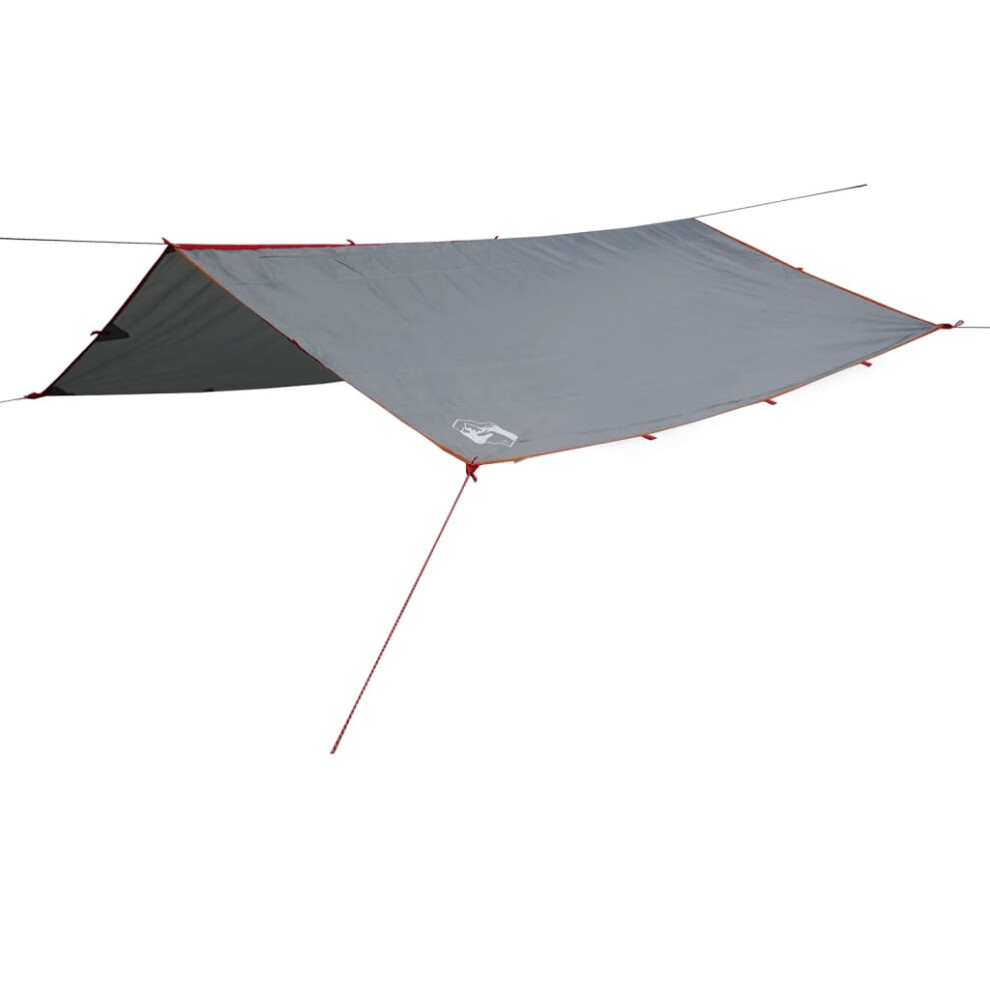 Vidaxl Camping Tarp Tarpaulin Shelter Sunshade Grey And Orange Waterproof