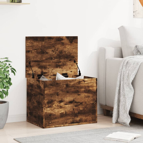VidaXL vidaXL Storage Box Blanket Box Storage Chest Box Smoked Oak Engineered Wood 2