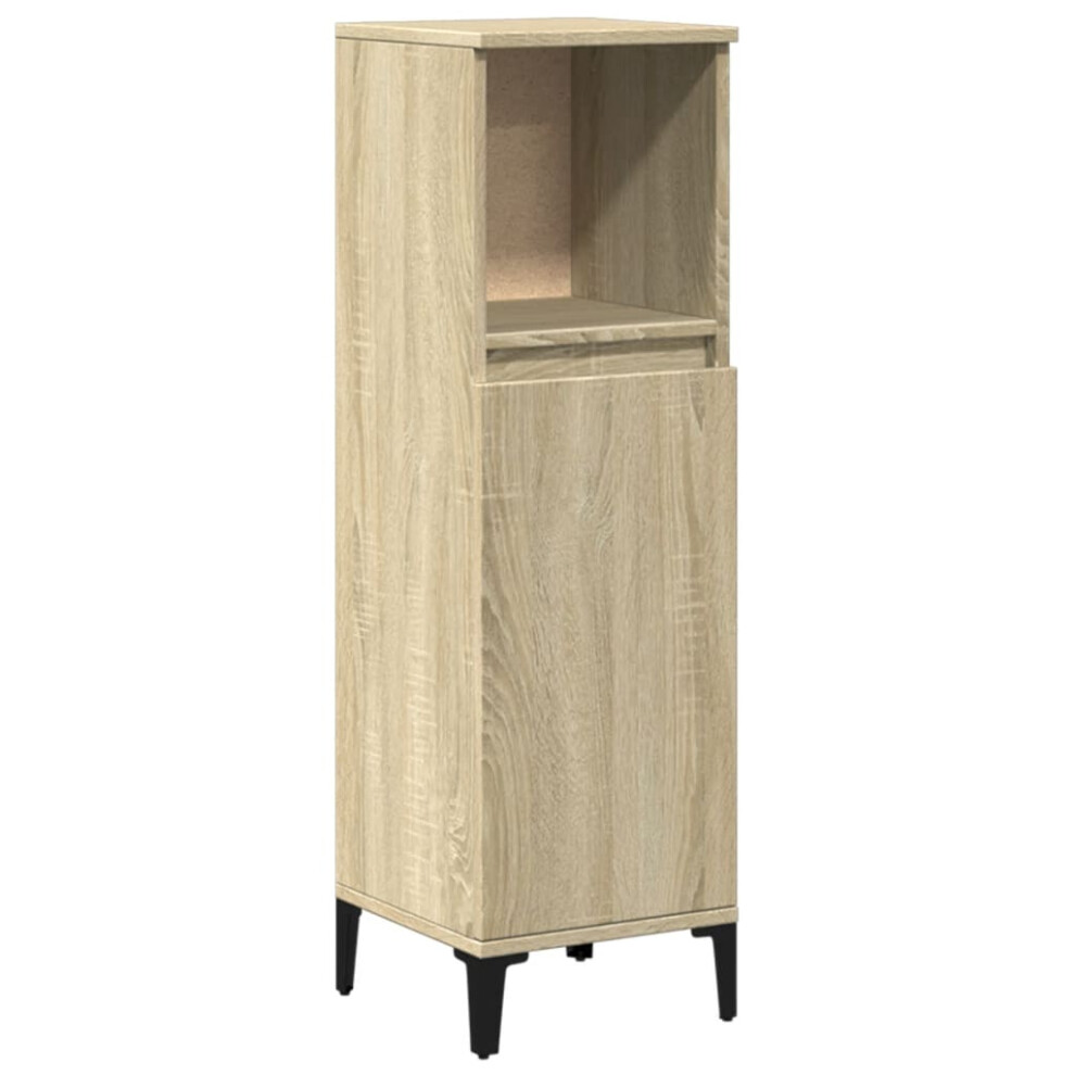 vidaXL Bathroom Cabinet Storage Cabinet Cupboard Sonoma Oak Engineered Wood