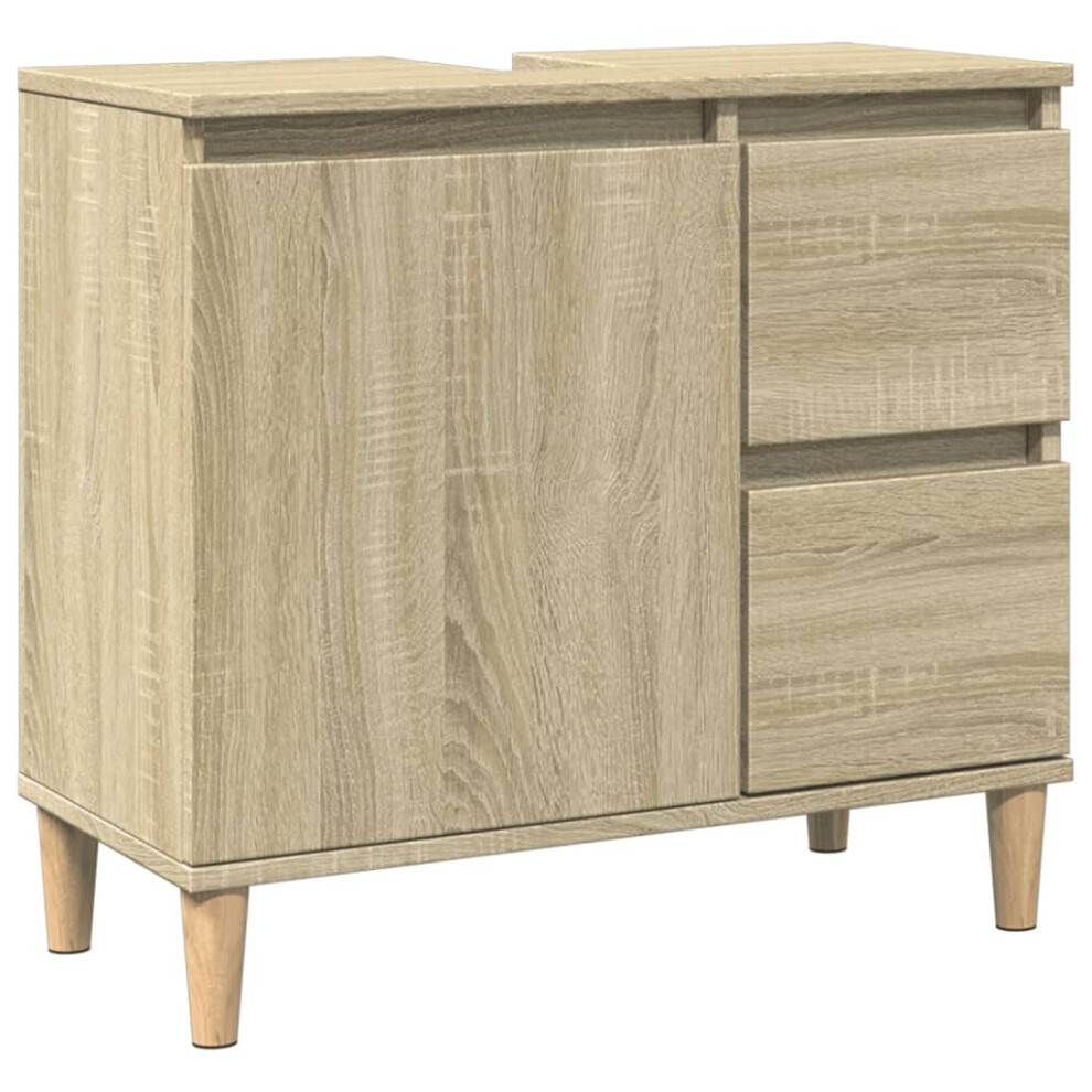 vidaXL Bathroom Cabinet Storage Cabinet Cupboard Sonoma Oak Engineered Wood