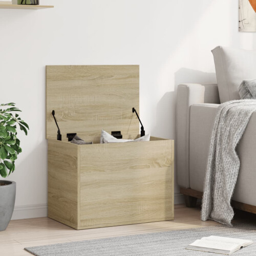 VidaXL vidaXL Storage Box Blanket Box Storage Chest Box Sonoma Oak Engineered Wood 2