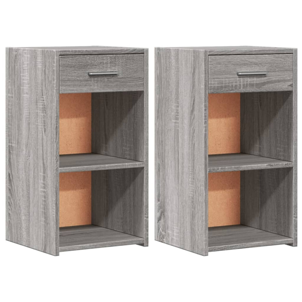 vidaXL Bedside Cabinets Nightstand Bed Table 2 pcs Grey Sonoma Engineered Wood