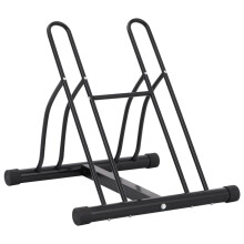 vidaXL Bicycle Stand for 2 Bikes Floor Freestanding Bike Floor Stand Steel