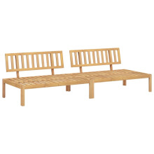 vidaXL Garden Pallet Middle Sofas Patio Outdoor Sofa 2 pcs Solid Wood Acacia