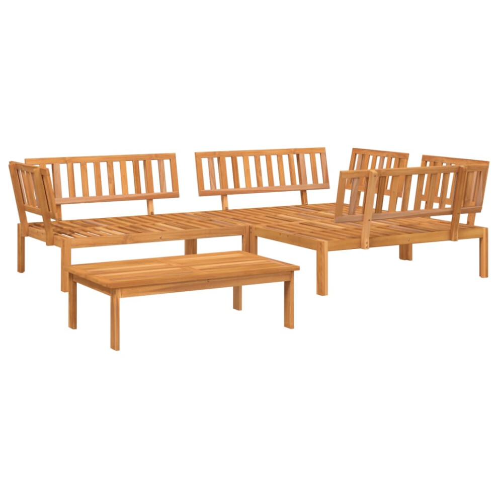 vidaXL Garden Pallet Sofa Set 4 Piece Outdoor Pallet Sofa Solid Wood Acacia