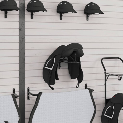 VidaXL vidaXL Saddle Rack Wall Mounted Saddle Stand Horse Saddle Pad Rack Black Iron 2
