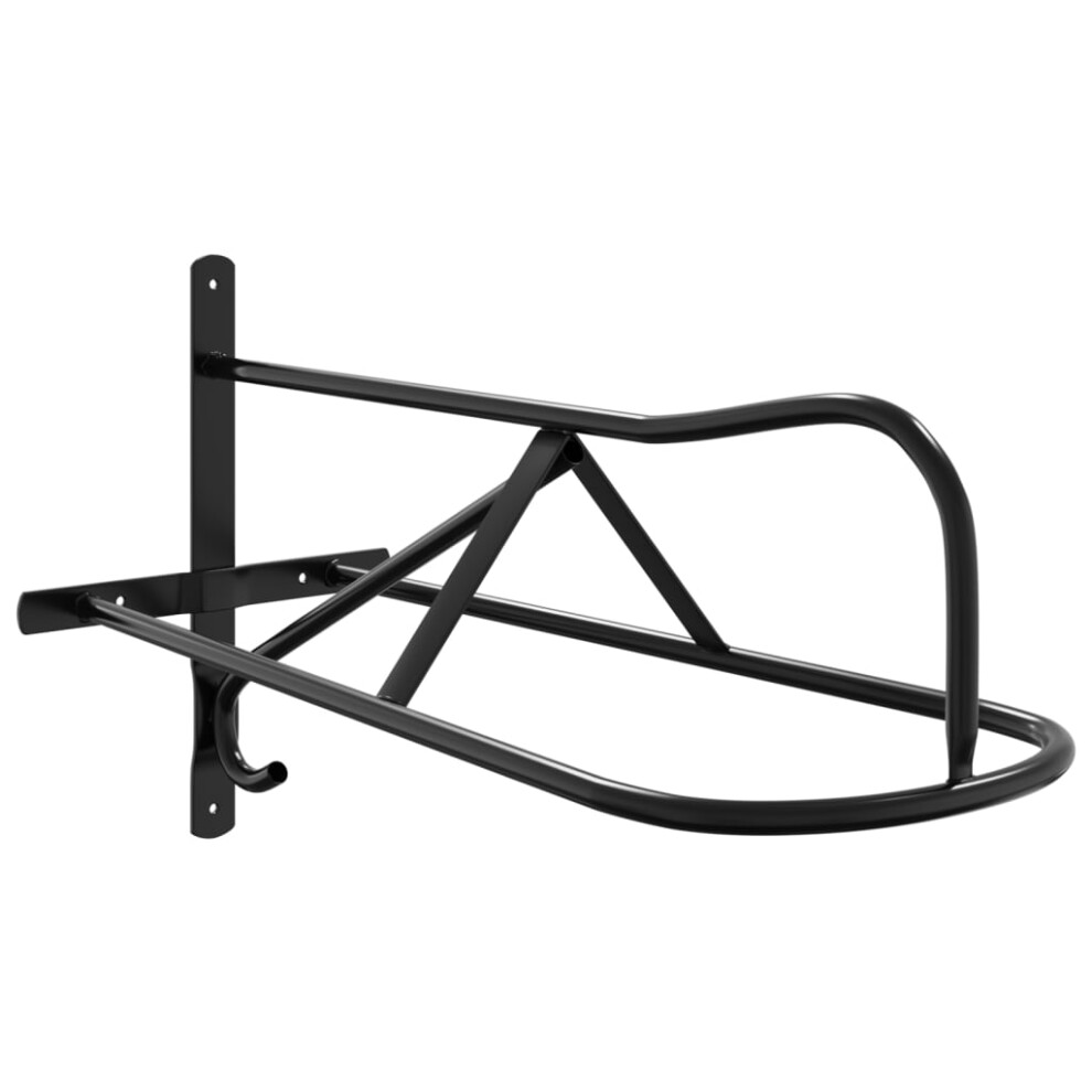 vidaXL Saddle Rack Wall Mounted Saddle Stand Horse Saddle Pad Rack Black Iron