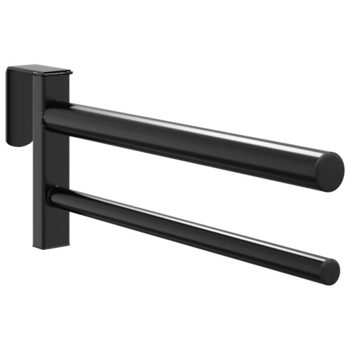 VidaXL vidaXL Saddle Rack Twin Arm Portable Saddle Stand Saddle Pad Rack Black Iron