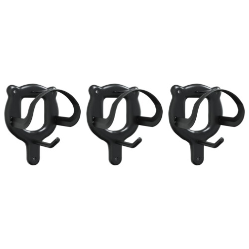VidaXL vidaXL Bridle Racks 3 pcs Wall Mounted Saddle Rack Saddle Stand Black Iron