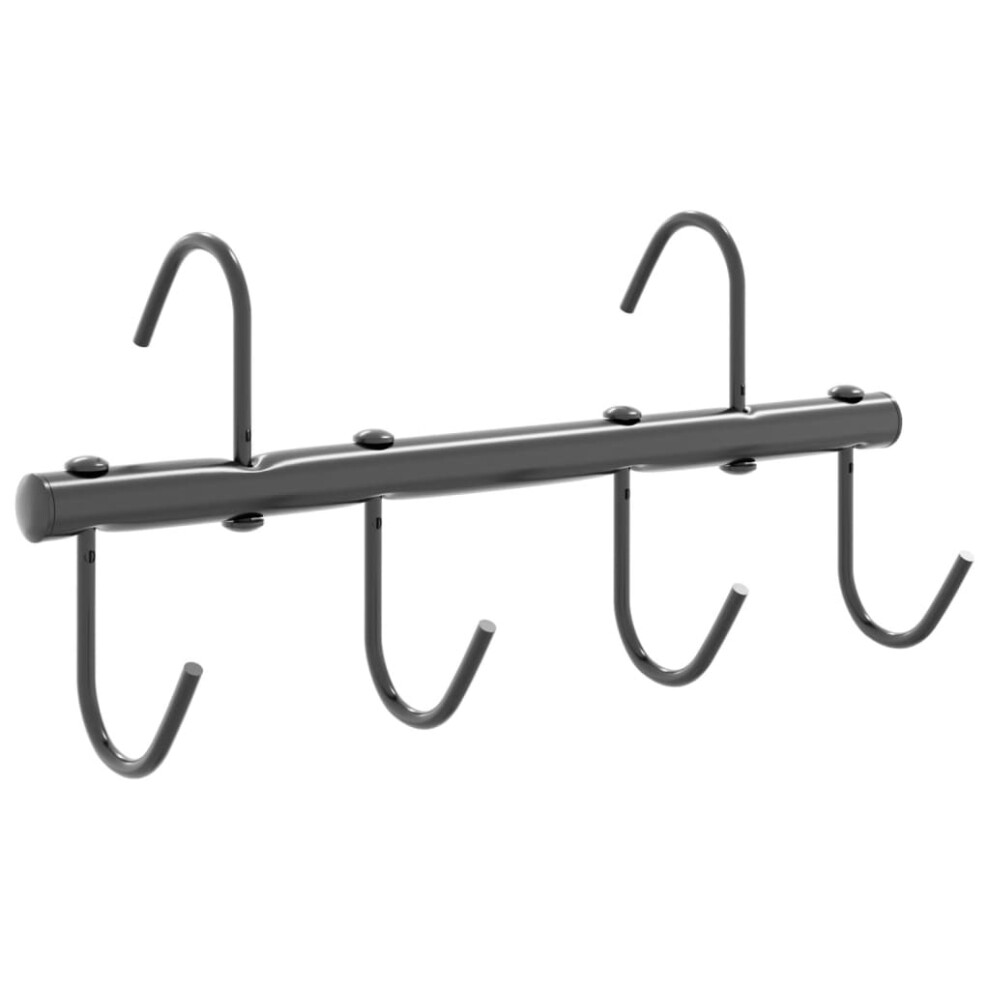 Vidaxl Bridle Hanger With 6 Swivel Hooks Saddle Rack Saddle Stand Black Steel