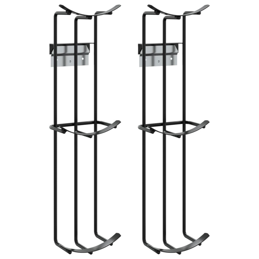 Vidaxl Barrel Jump Cups Bracket Horse Jump Cup And Track 2 Pcs Steel Black