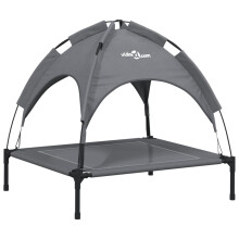 vidaXL Dog Bed with Canopy Elevated Dog Cot Anthracite Oxford Fabric and Steel