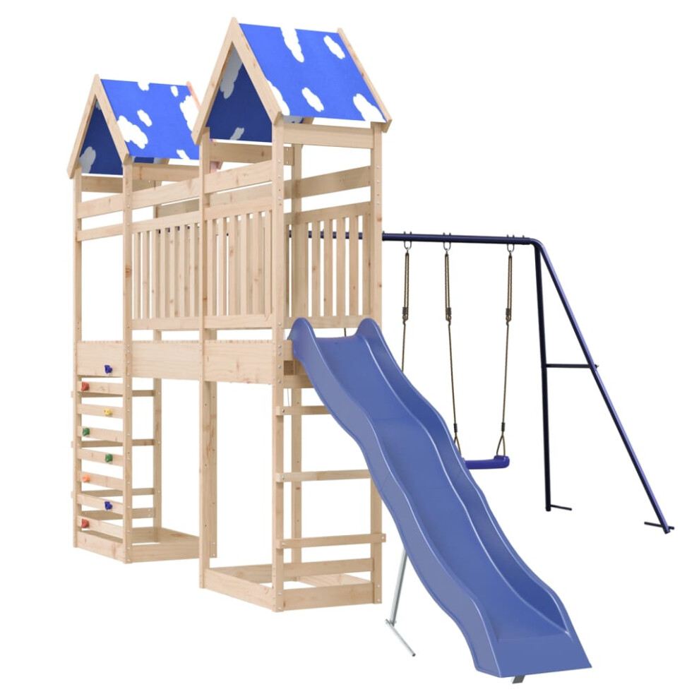 vidaXL Outdoor Playset Garden Playhouse Playground Equipment Solid Wood Pine