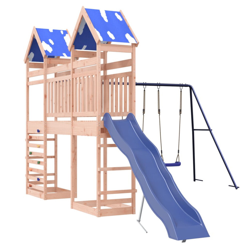 vidaXL Outdoor Playset Garden Playhouse Kids Playground Solid Wood Douglas