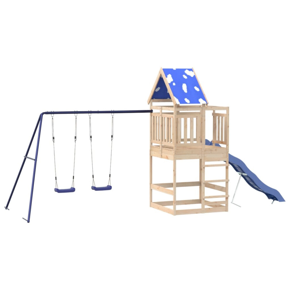 vidaXL Outdoor Playset Garden Playhouse Playground Equipment Solid Wood Pine