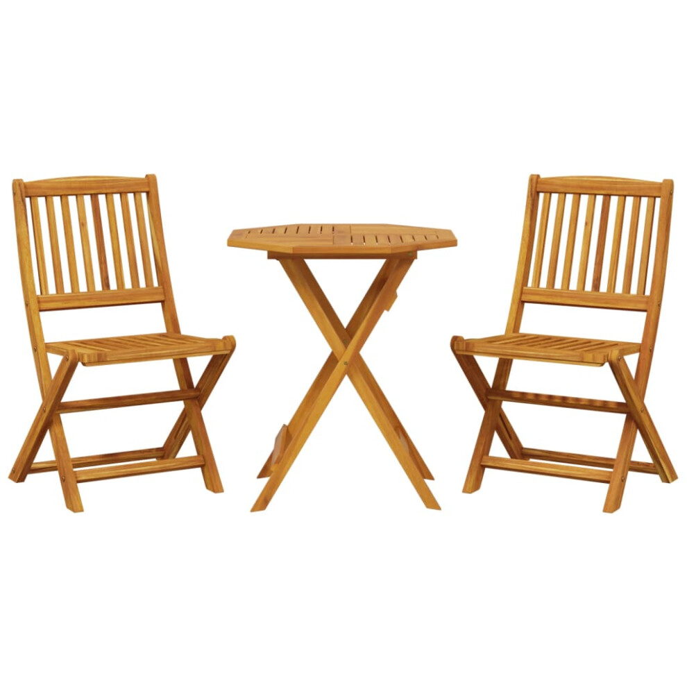 vidaXL Folding Bistro Set 3 Piece Outdoor Table and Chair Solid Wood Acacia-image-OPC-PDY2HQH-NEW