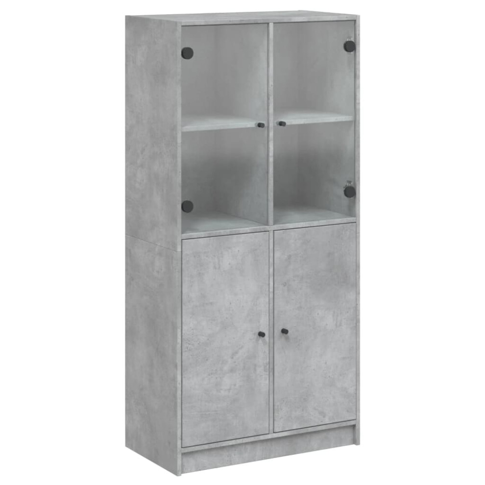 vidaXL Highboard with Doors Sideboard Cabinet Concrete Grey Engineered Wood