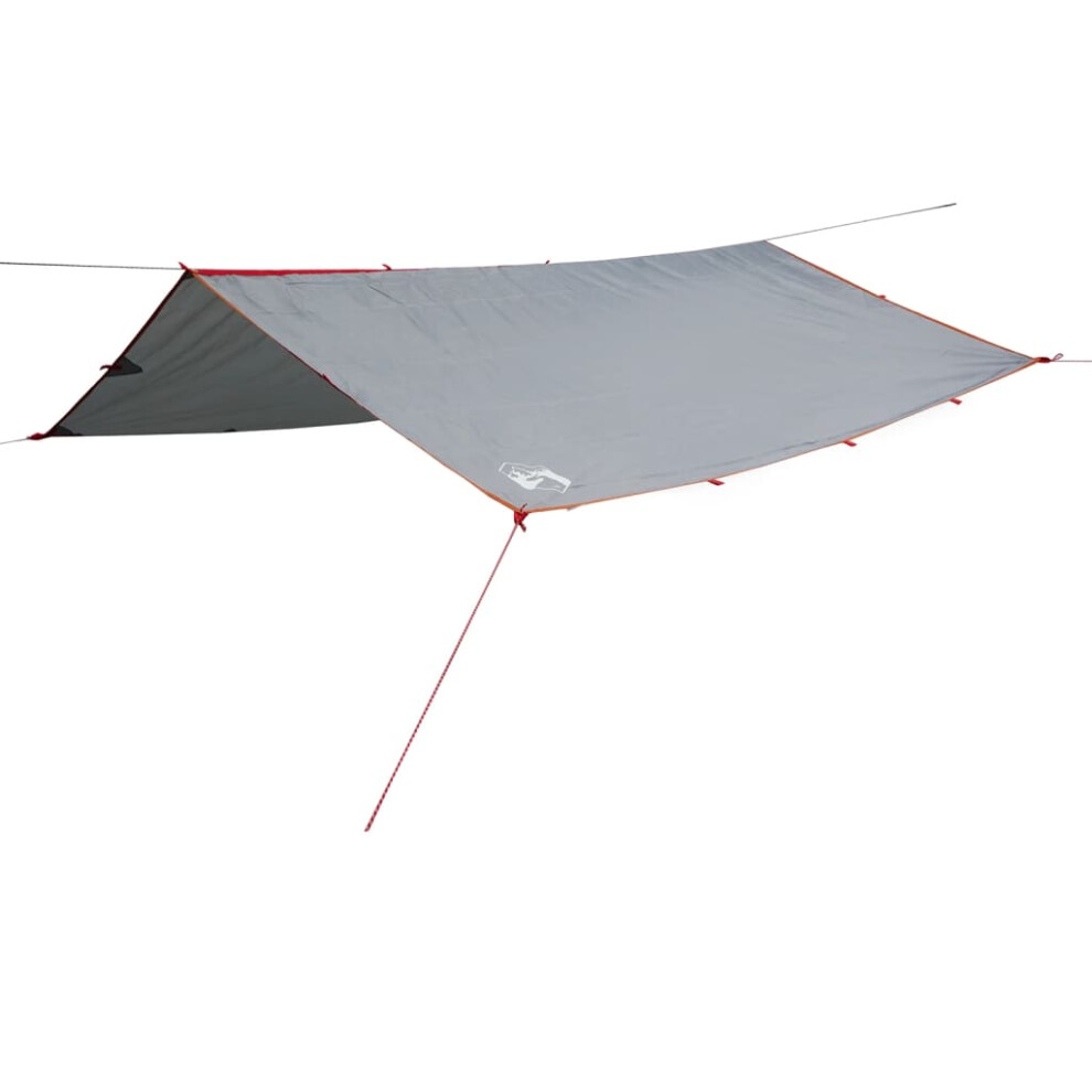 Vidaxl Camping Tarp Tarpaulin Shelter Sunshade Grey And Orange Waterproof