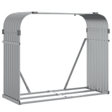 vidaXL Log Holder Firewood Rack Log Wood Storage Light Grey Galvanised Steel