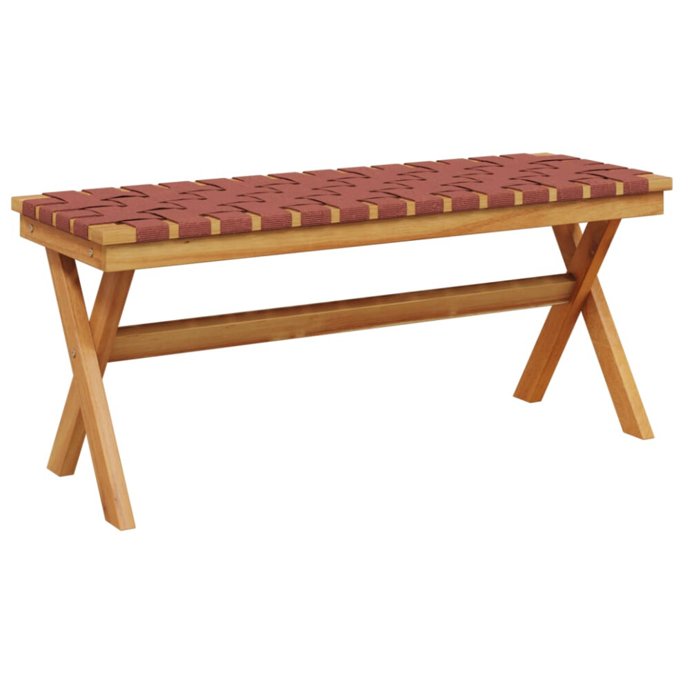 vidaXL Garden Bench Outdoor Bench Patio Bench Red Solid Wood Acacia and Fabric