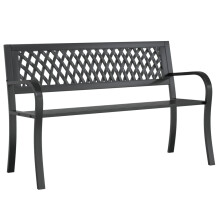 vidaXL Gartenbank Schwarz 120 cm Stahl