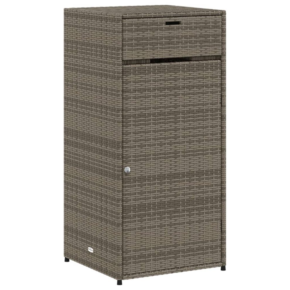 Vidaxl Garden Storage Cabinet Outdoor Storage Box Cupboard Grey Poly Rattan