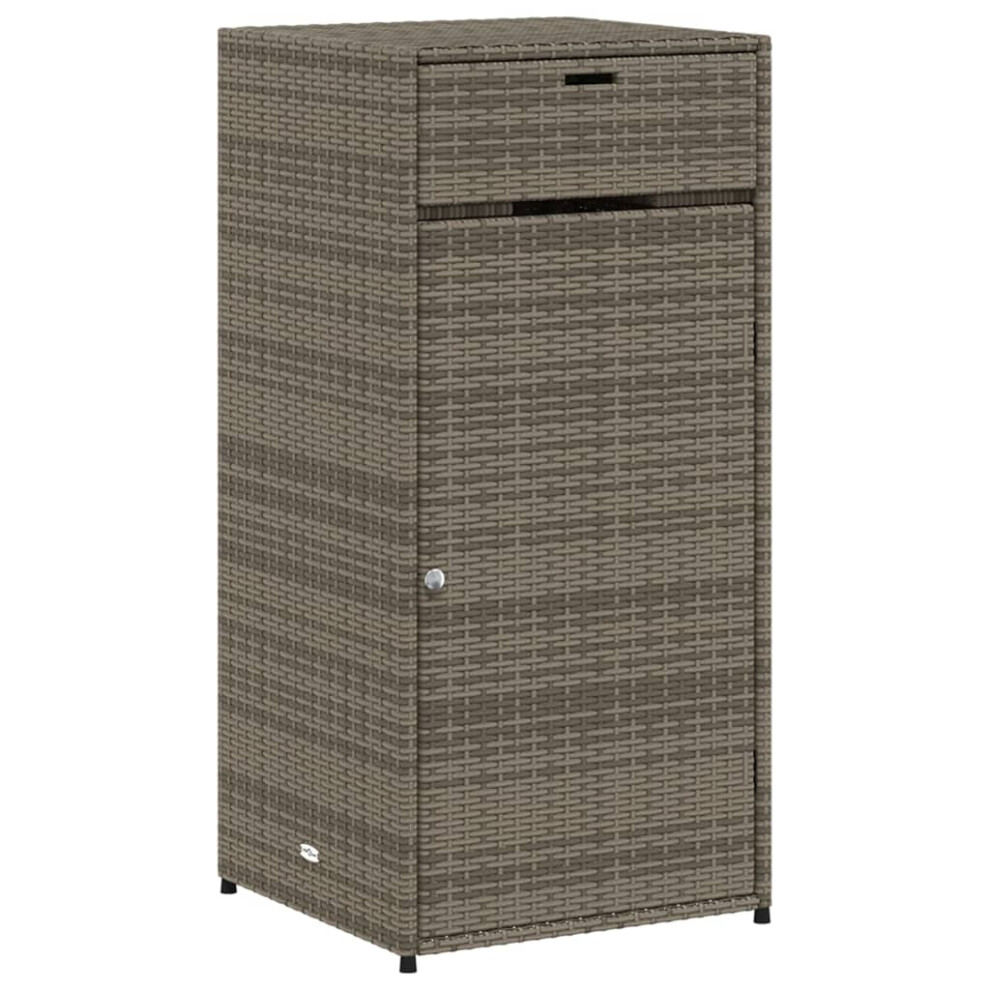 vidaXL Garden Storage Cabinet Outdoor Storage Box Cupboard Grey Poly Rattan