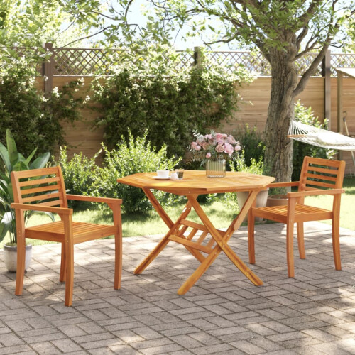VidaXL vidaXL Folding Garden Table Outdoor Table Patio Dining Table Solid Wood Acacia 2
